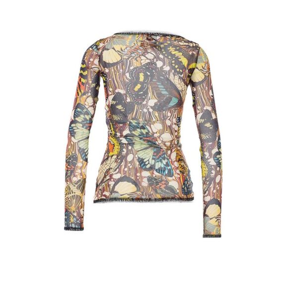 Jean Paul Gaultier Women Papillon Printed Long Sleeves Top - Picture 2 of 4